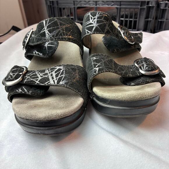Dansko Sophie Slide Leather Slip On Sandals Women 39 8.5-9 Sparkle Buckle Cobweb - Picture 10 of 12